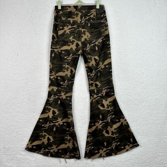 Y2K 90"s L&B Lucky & Blessed Bell Bottom Flared Jeans Camo Sz 4 (27x28)  Stretch - Picture 5 of 14